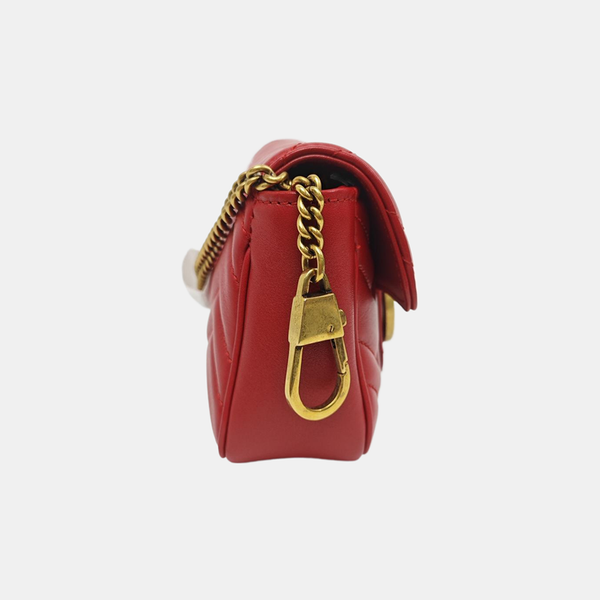 GG Marmont Mini Quilted Calfskin Red