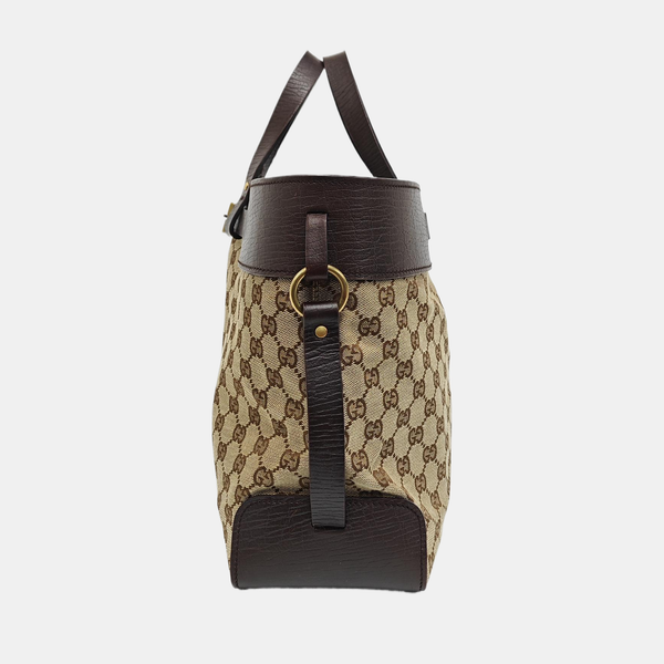 Monogram Canvas Tote Bag Brown