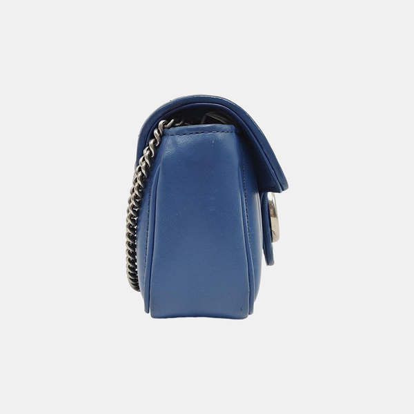 GG Marmont Mini Quilted Calfskin Blue