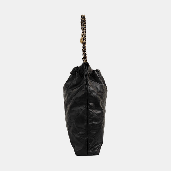 CHANEL 22 Large Quilted Calfskin Black