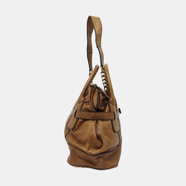 Calfskin Shoulder Bag Brown