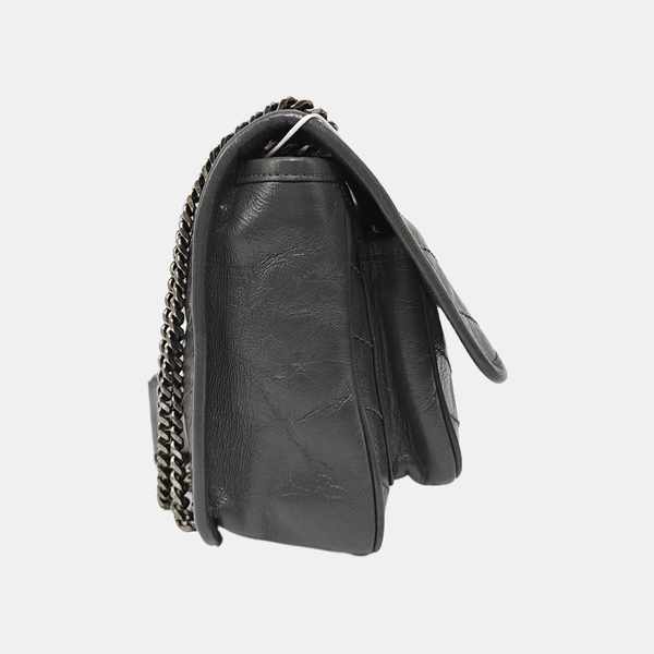 NIKI Small Chevron Calfskin Gray
