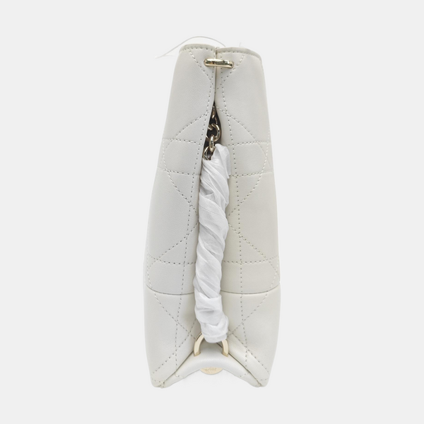 Cannage Lambskin Bucket Bag Small White
