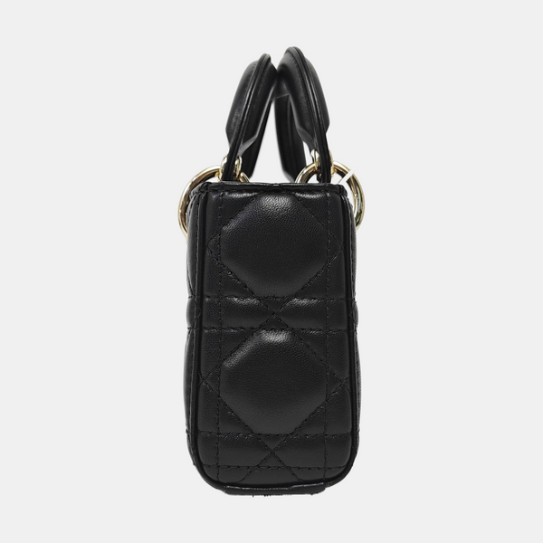 Lady D-Joy Super Mini Cannage Lambskin Black