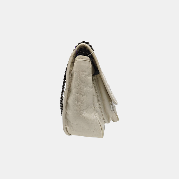 NIKI Medium Chevron Calfskin Beige