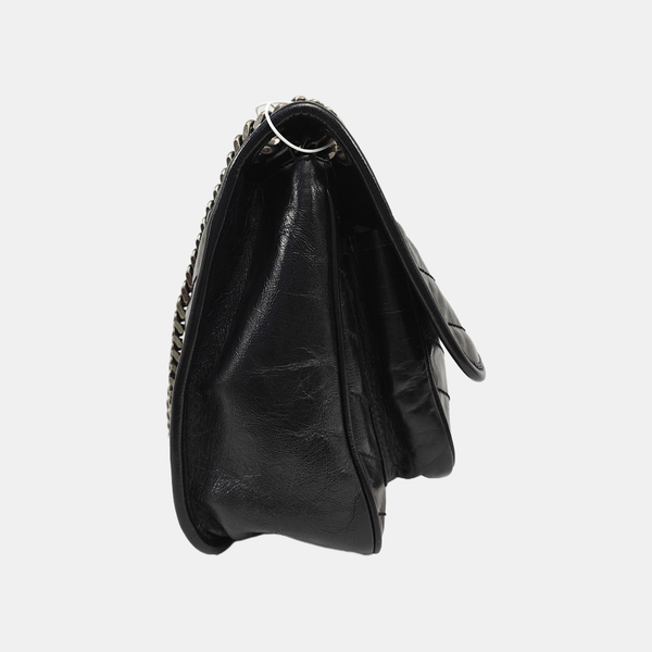 NIKI Medium Chevron Calfskin Black