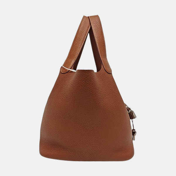 Authenticated pre-owned Picotin Lock 22 Clemence Brown - Bucket Bag at Looply