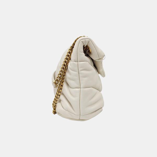 PUFFER Small Quilted Lambskin White