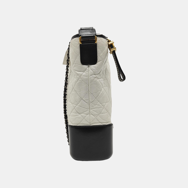 GABRIELLE Large Quilted Calfskin White