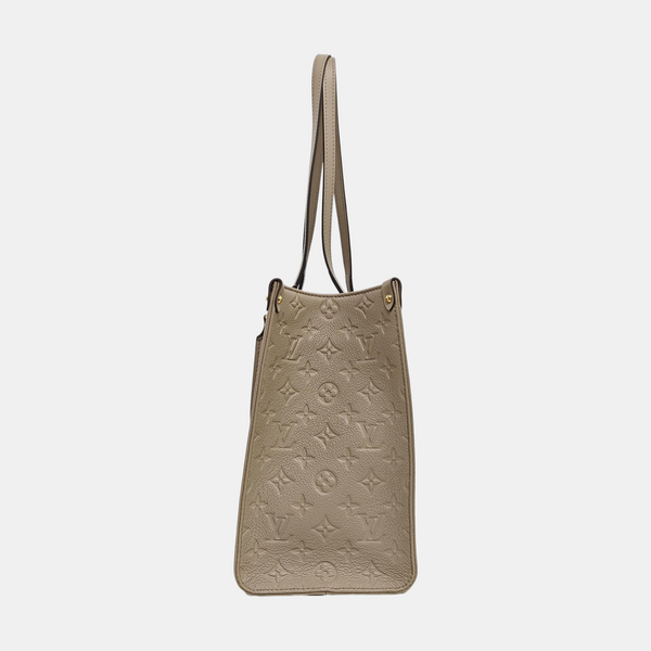 Authenticated pre-owned ONTHEGO MM Monogram Calfskin Grey - Tote Bag at Looply