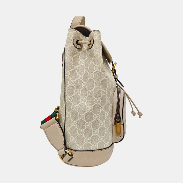 Monogram Coated Canvas Backpack Beige
