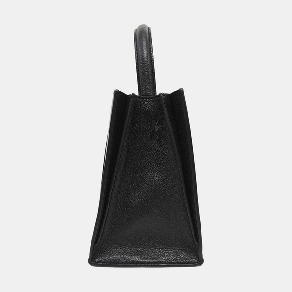 Hourglass East West Tote Small Calfskin Black
