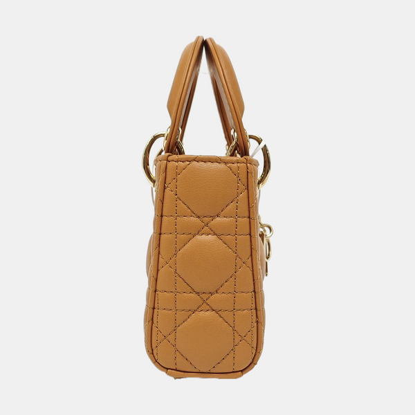 Lady Dior Super Mini Cannage Lambskin Brown