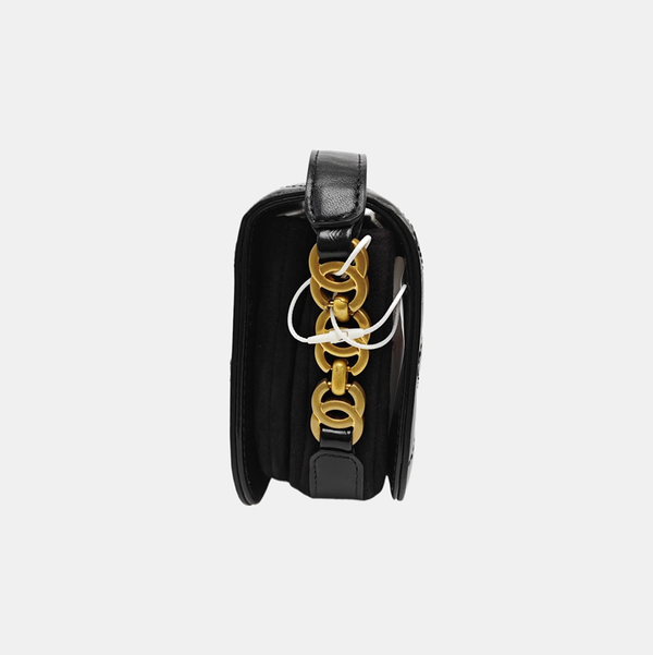 Quilted Calfskin Shoulder Bag Black
