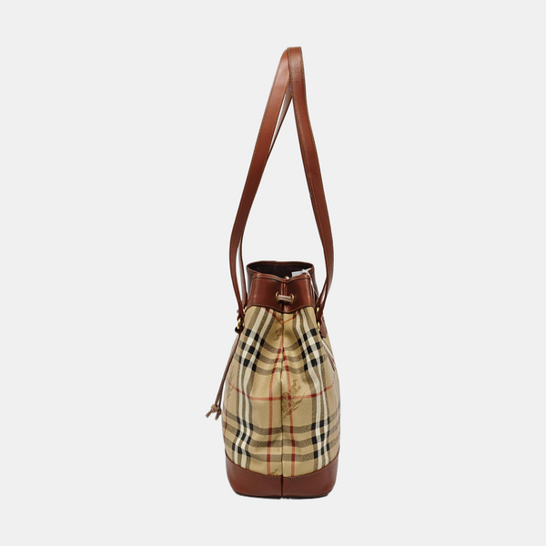 Coated Canvas Shoulder Bag Beige