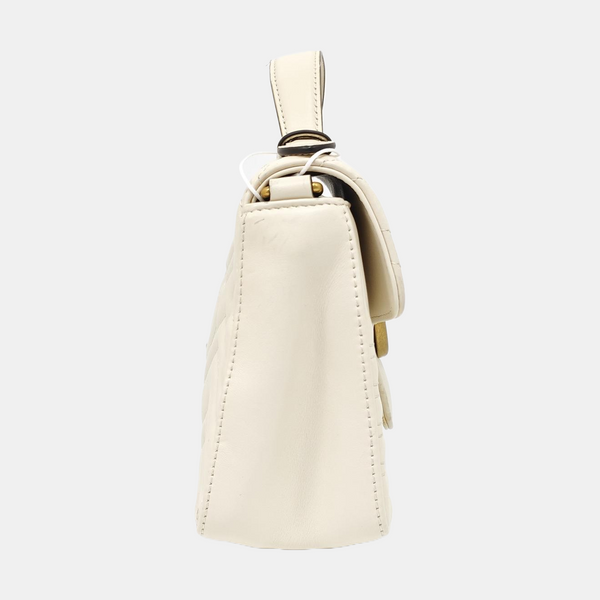 GG Marmont Mini Quilted Calfskin White