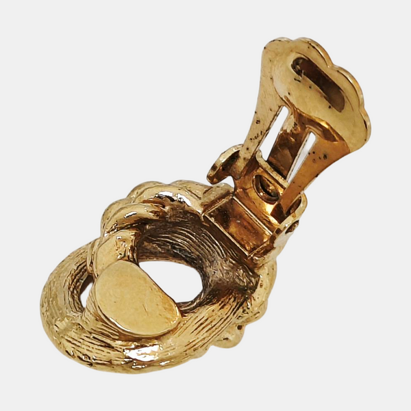 Twist Round Metal Gold Clip On Earrings