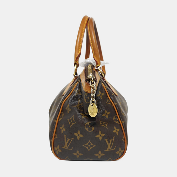 Monogram Coated Canvas Top Handle Bag Brown