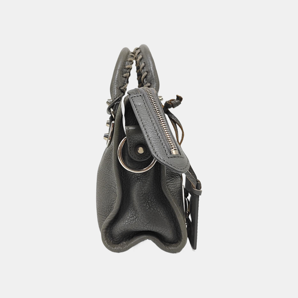 Classic Metallic Edge City Mini Lambskin Gray