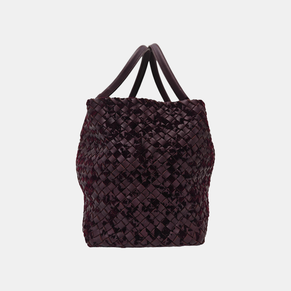 Calfskin Top Handle Bag Purple