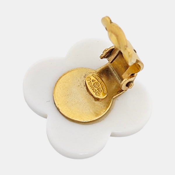 Metal White Clip On Earrings