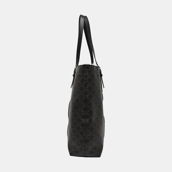 Coated Canvas Top Handle Bag Black
