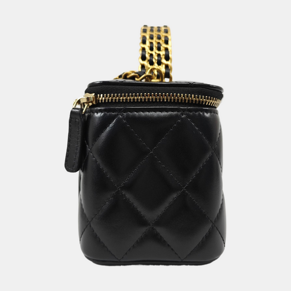 VANITY CASE Small Quilted Lambskin Black