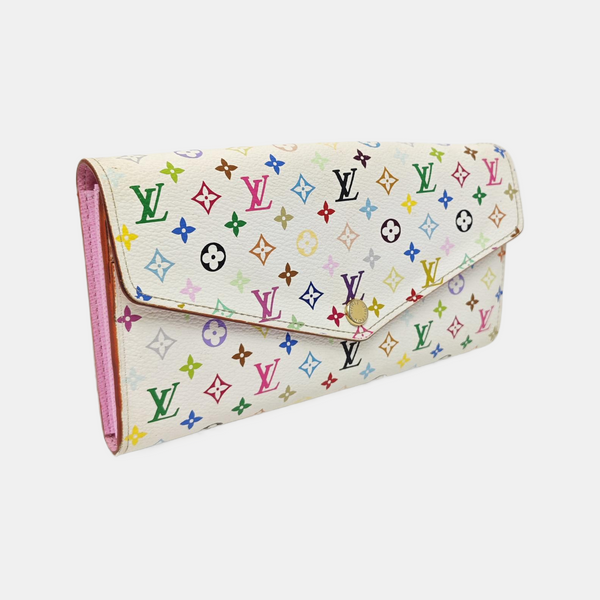 SARAH Monogram Coated Canvas White Wallet