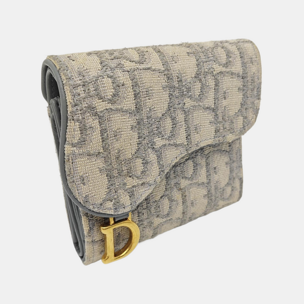 Saddle Mini Oblique Canvas Beige Card Holder