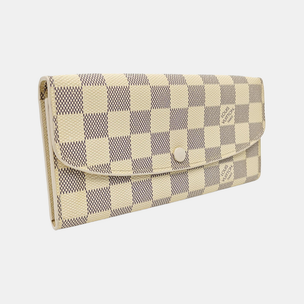 SARAH Damier Azur Coated Canvas White Wallet