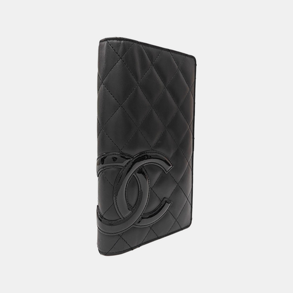 CAMBON Quilted Calfskin Black Wallet