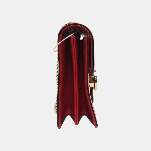 Interlocking G Small Calfskin Red