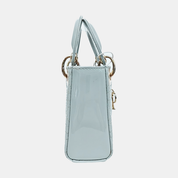 Lady Dior Cannage Patent Leather Blue