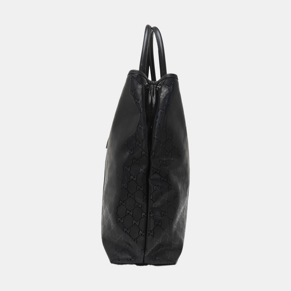 Monogram Coated Canvas Tote Bag Black