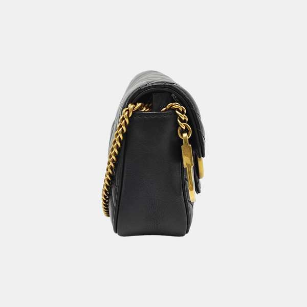 GG Marmont Mini Quilted Calfskin Black