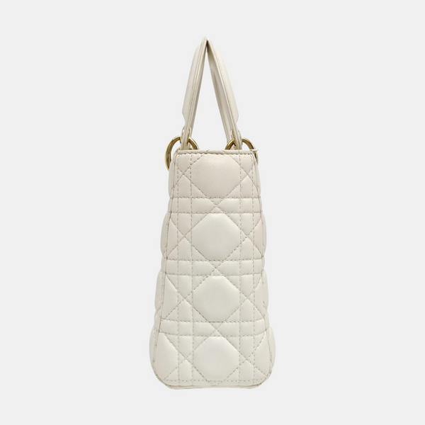 Lady Dior Cannage Lambskin White