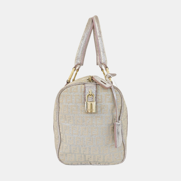 Canvas Top Handle Bag White