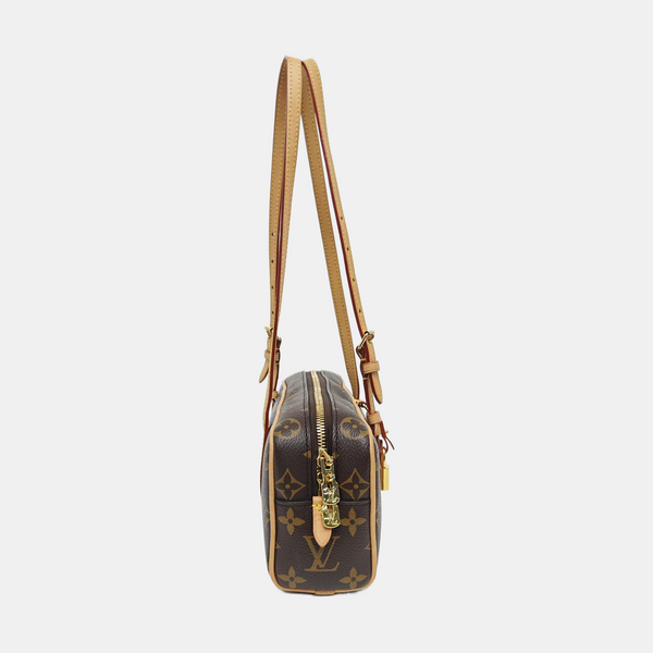 Monogram Coated Canvas Shoulder Bag Brown