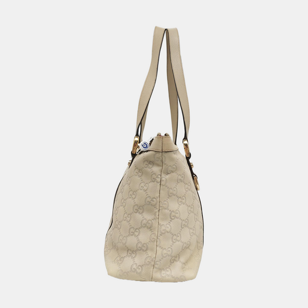 Abbey Monogram Calfskin White