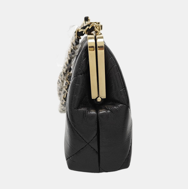 Quilted Calfskin Shoulder Bag Black