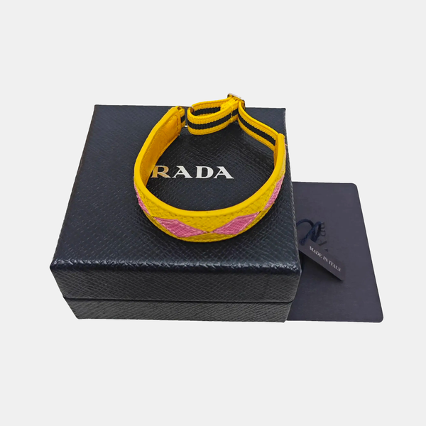 Leather Yellow Bangle