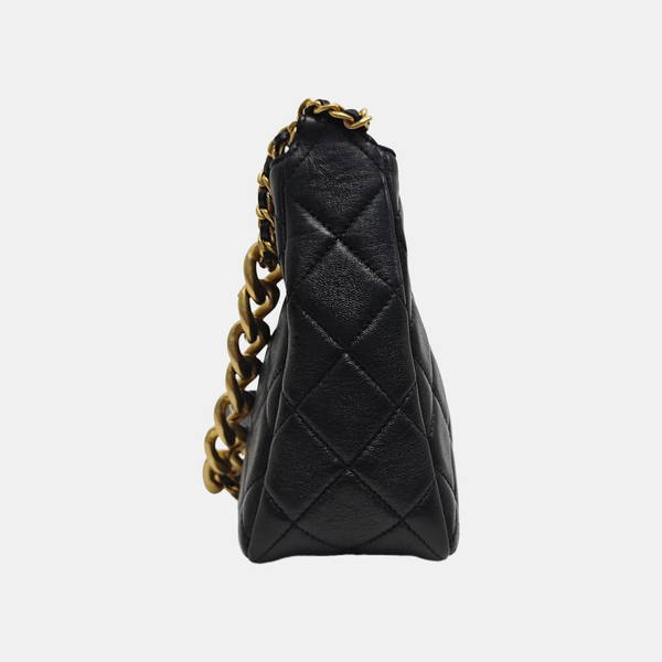 23A HOBO Quilted Lambskin Black