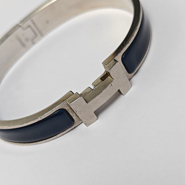Clic H Metal Silver Bangle