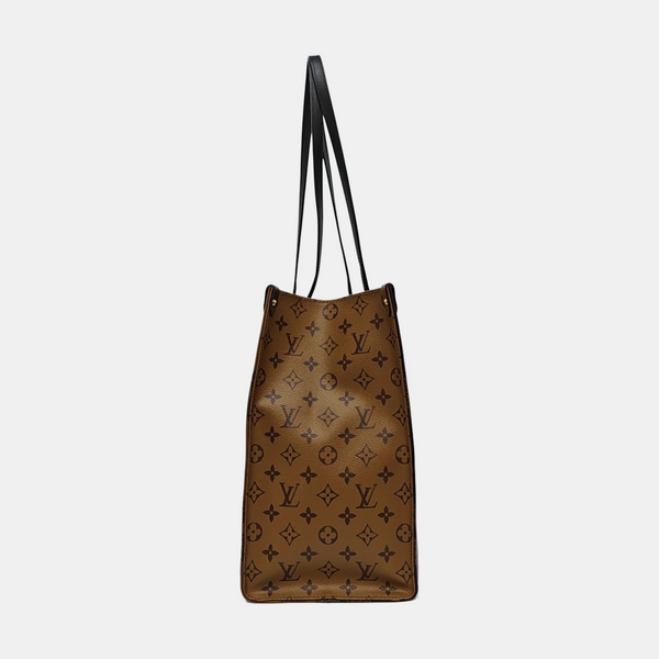 Authenticated pre-owned ONTHEGO GM Monogram Coated Canvas Brown - Tote Bag at Looply