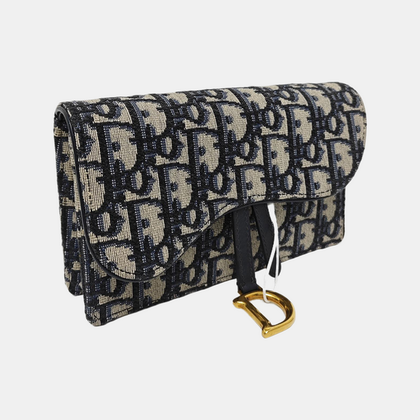 Authenticated pre-owned Saddle Monogram Canvas Blue - Belt Bag at Looply