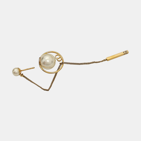 Dior Tribales Brass White Stud Earrings