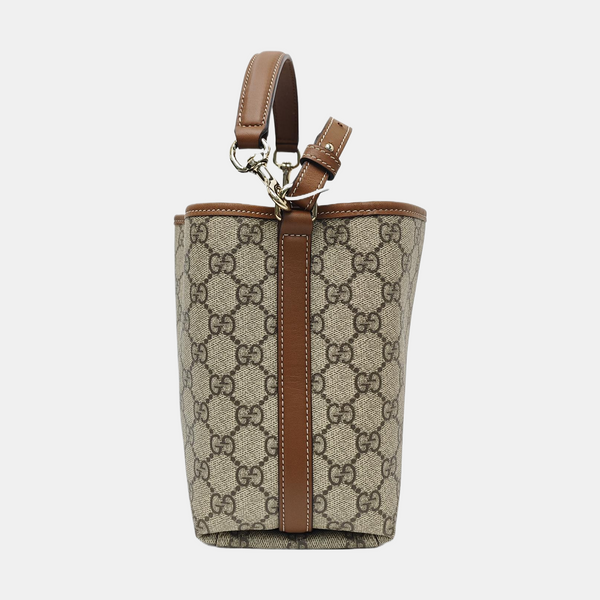 GG Emblem Monogram Coated Canvas Beige