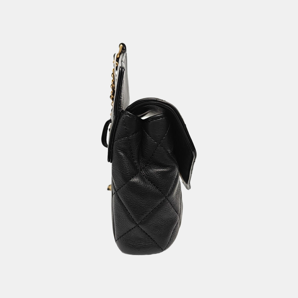 Quilted Calfskin Shoulder Bag Black