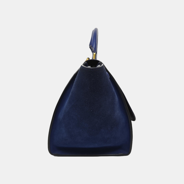 TRAPEZE Medium Calfskin Blue