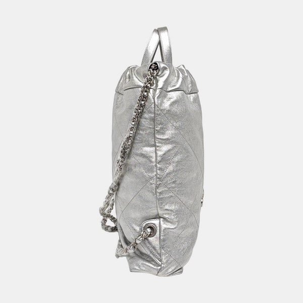 CHANEL 22 Small Quilted Calfskin Silver